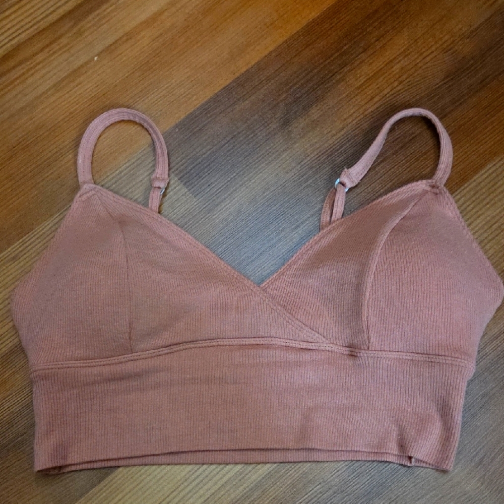 wireless bralette, peach color